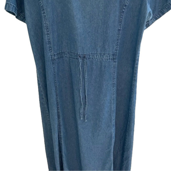 Women's Blue Denim Maxi Dress - Picture 7 of 11